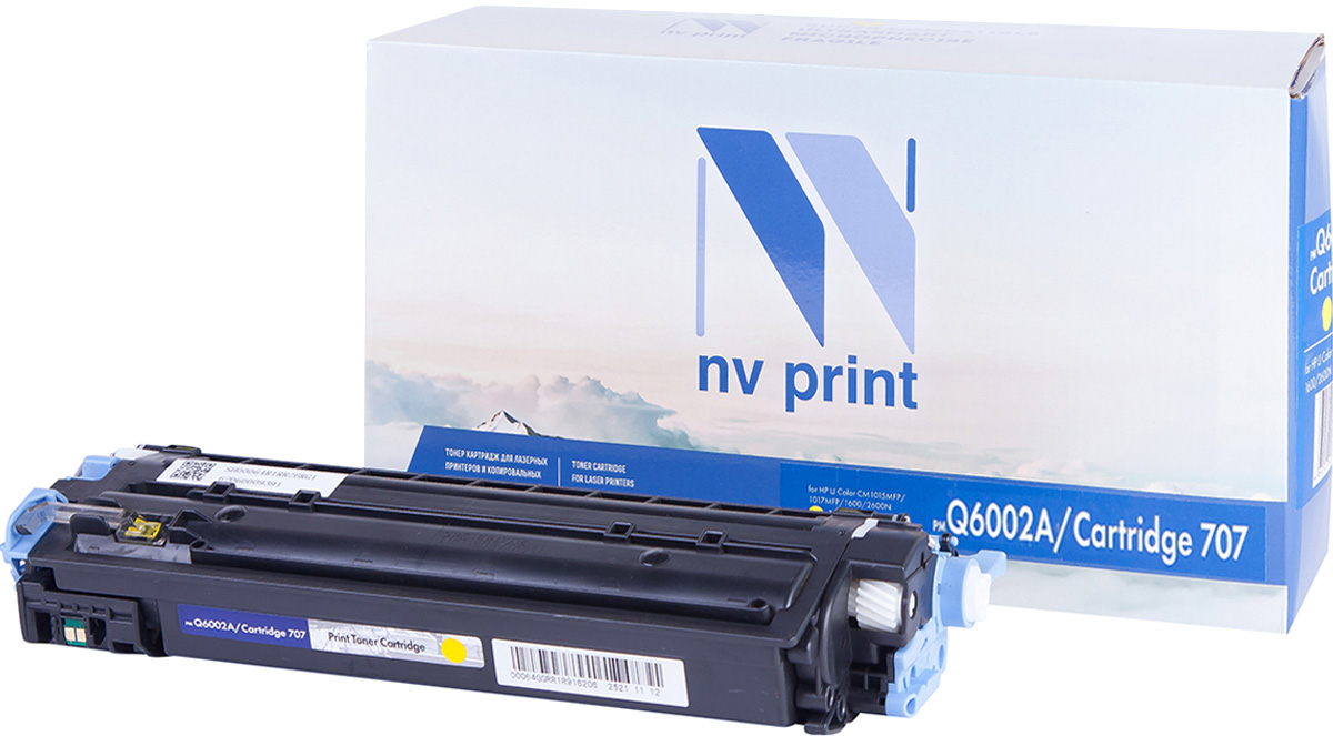 NV Print Q6002A/CAN707Y, Yellow тонер-картридж для HP Color LaserJet CM1015MFP/CM1017MFP/1600/2600N/2605/Canon LBP 5000NV-Q6002A/CAN707Y NV Print Q6002A/CAN707Y, Yellow тонер-картридж для HP Color LaserJet CM1015MFP/CM1017MFP/1600/2600N/2605/Canon LBP 5000NV-Q6002A/CAN707YСовместимый лазерный картридж NV Print Q6002A/CAN707Y для печатающих устройств HP и Canon - это альтернатива приобретению оригинальных расходных материалов. При этом качество печати остается высоким. Картридж обеспечивает повышенную чёткость и плавность переходов оттенков цвета и полутонов, позволяет отображать мельчайшие детали изображения.Лазерные принтеры, копировальные аппараты и МФУ являются более выгодными в печати, чем струйные устройства, так как лазерных картриджей хватает на значительно большее количество отпечатков, чем обычных. Для печати в данном случае используются не чернила, а тонер.