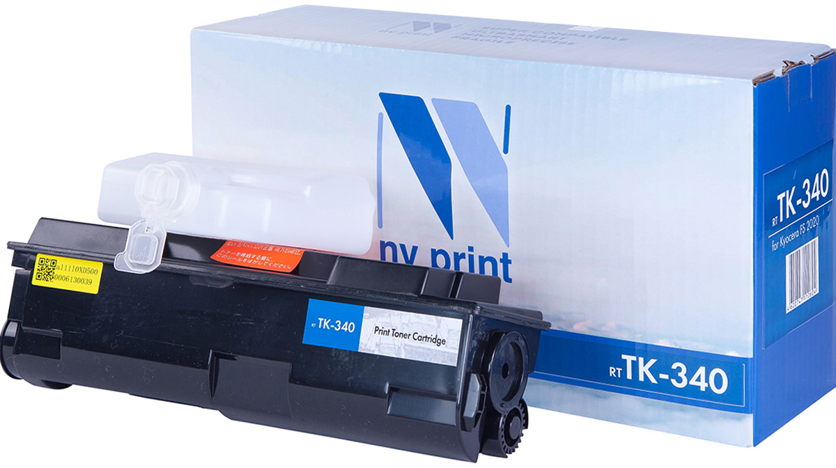 NV Print TK340, Black тонер-картридж для Kyocera FS-2020D(N)NV-TK340 NV Print TK340, Black тонер-картридж для Kyocera FS-2020D(N)NV-TK340Совместимый лазерный картридж NV Print TK340 для печатающих устройств Kyocera - это альтернатива приобретению оригинальных расходных материалов. При этом качество печати остается высоким. Картридж обеспечивает повышенную чёткость чёрного текста и плавность переходов оттенков серого цвета и полутонов, позволяет отображать мельчайшие детали изображения.Лазерные принтеры, копировальные аппараты и МФУ являются более выгодными в печати, чем струйные устройства, так как лазерных картриджей хватает на значительно большее количество отпечатков, чем обычных. Для печати в данном случае используются не чернила, а тонер.