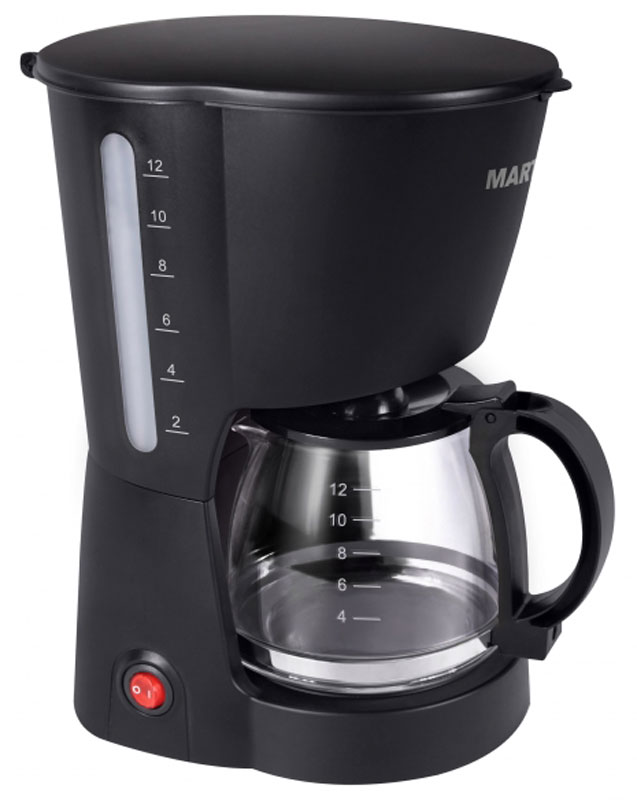 Marta MT-2113, Black кофеваркаMT-2113 Marta MT-2113, Black кофеваркаMT-2113Мощная кофеварка Marta MT-2113 капельного типа на 10-12 чашек ароматного крепкого кофе. Антикапельная система позволяет избежать подтеков и брызг на плитке кофеварки во время наполнения чашки напитком, когда стеклянная емкость с кофе находится в руке. Кофеварка останется чистой даже при регулярном использовании. Благодаря плитке для подогрева свежезаваренный кофе сохранится горячим. Съемный многоразовый фильтр идеально очищает напиток, легко обслуживается и имеет длительный срок службы. С помощью кофеварки можно приготовить отличный кофе, способный по-настоящему взбодрить и поднять настроение.
