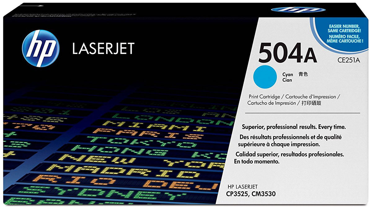 HP CE251A, Cyan тонер-картридж для Color LaserJet CP3525/CM3530CE251A HP CE251A, Cyan тонер-картридж для Color LaserJet CP3525/CM3530CE251AУсовершенствованные голубые картриджи с тонером HP LaserJet с технологией HP ColorSphere обеспечивают получение быстрых и профессиональных результатов за короткое время. Надежная и последовательная печать — от обычных документов до рекламных материалов – и функции управления расходными материалами, которые экономят время.Усовершенствованный тонер HP ColorSphere удовлетворит широкий спектр требований и обеспечивает еще более высокий уровень глянца для ярких, насыщенных цветов. Великолепные результаты для любого типа печати – от ежедневной деловой документации до профессиональной рекламной продукции.Печать с оригинальными расходными материалами HP – это удобство, простота и экономичность. Возможность печати различных видов документов – от профессиональных многоцветных рекламных материалов до экономичных черно-белых страниц.Тонер HP ColorSphere и интеллектуальный картридж обеспечивают неизменно быстрые и высококачественные результаты. Бесперебойная печать экономит время, увеличивает производительность и снижает общие затраты на печать.