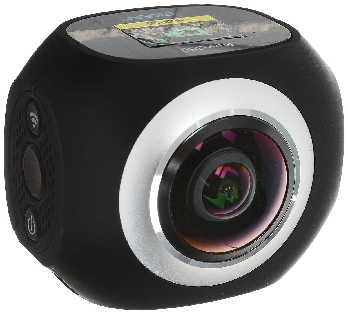 Eken Pano360 экшн-камераPANO360 Eken Pano360 экшн-камераPANO360360-градусные камеры становятся не только профессиональными. Большинство производителей перестает размениваться на разработку гаджетов со скромными характеристиками, изначально отдавая предпочтение высокой производительности.Eken Pano360 - сферическая камера с 2-я разнонаправленными линзами производит съемку фото и видео в формате 360 с полным отсутствием слепых зон.Максимальное разрешение съемки 360-градусных видео составляет 960p, 2,7K (25 к/с). На верхней части корпуса камера оборудована информационным OLED дисплеем диагональю 1 дюйм.Встроенного аккумулятора объемом 1200 мАч достаточно для непрерывной работы камеры в течение одного часа.Pano360 совместима со смартфонами на Android и iOS, подключение осуществляется беспроводным способом по Wi-Fi.