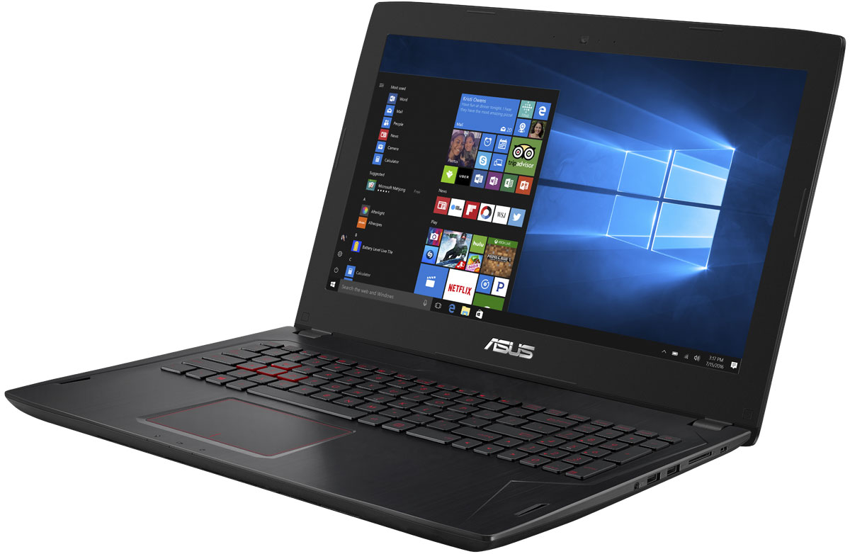 ASUS ROG FX502VM, Black (FX502VM-DM105T)FX502VM-DM105T ASUS ROG FX502VM, Black (FX502VM-DM105T)FX502VM-DM105TASUS ROG FX502VM может похвастать портативным корпусом толщиной всего 23,5 мм и массой 2,2 кг, который без труда поместится в сумку-мессенджер или рюкзак. Его легко взять с собой в дорогу, чтобы любимые игры были всегда рядом!В данном ноутбуке используется высококачественная 15-дюймовая матрица, способная отображать 100% оттенков цветового пространства sRGB. Ее широкие углы обзора (178°) являются залогом точной цветопередачи.В данной модели реализована высокоэффективная система охлаждения Hyper Cool Duo-Copper с тепловыми трубками и двумя независимо управляемыми вентиляторами, предназначенными для охлаждения центрального и графического процессоров. Система охлаждения данного ноутбука обеспечивает стабильную работу системы при любом уровне загрузки процессора.Клавиатура ASUS FX502 оптимизирована специально для геймеров, поэтому группа клавиш WASD, традиционно используемая для навигации в игре, выделена. Прочная и эргономичная, эта клавиатура оснащается клавишами ножничного типа с оптимальным ходом (1,6 мм) и подсветкой красного цвета.Встроенный массив микрофонов отфильтровывает окружающие шумы, улучшая слышимость голоса во время видеоконференции.Динамики ноутбука расположены так, чтобы полностью раскрыть возможности встроенной аудиосистемы.Точные характеристики зависят от модификации.Ноутбук сертифицирован EAC и имеет русифицированную клавиатуру и Руководство пользователя.