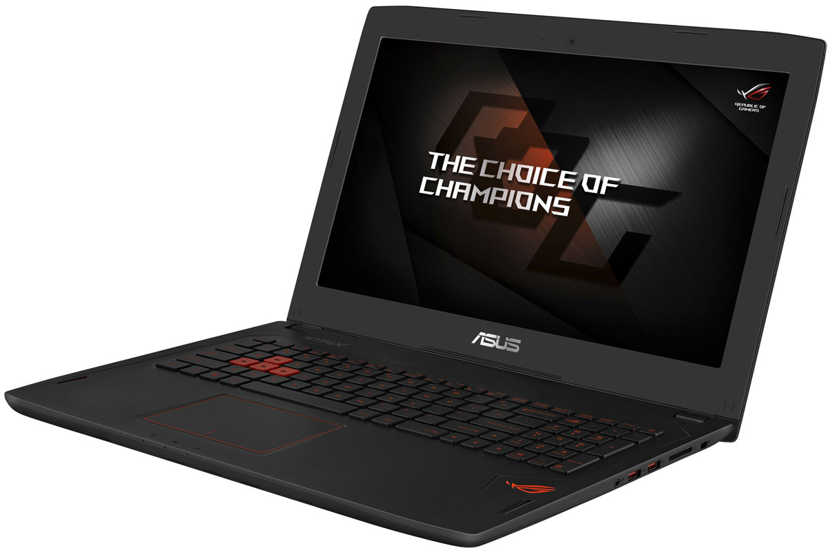 ASUS ROG GL502VM, Black (GL502VM-FY043T)GL502VM-FY043T ASUS ROG GL502VM, Black (GL502VM-FY043T)GL502VM-FY043TНоутбук Asus ROG GL502VM - это новейший процессор Intel Core i7 и геймерская видеокарта NVIDIA в компактном и легком корпусе. С этим мобильным компьютером вы сможете играть в любимые игры где угодно.В аппаратную конфигурацию ноутбука входит процессор Intel Core i7 и дискретная видеокарта NVIDIA GeForce GTX 1060 с поддержкой Microsoft DirectX 12. Мощные компоненты обеспечивают высокую скорость в современных играх и тяжелых приложениях, например при редактировании видео.Данная модель оснащается 15-дюймовым IPS-дисплеем с широкими (178°) углами обзора, разрешение которого составляет 1920x1080 (Full HD) пикселей.В ноутбуке реализована высокоэффективная система охлаждения с тепловыми трубками и двумя вентиляторами, независимо друг от друга обслуживающими центральный и графический процессоры. Продуманное охлаждение - залог стабильной работы мобильного компьютера даже во время самых жарких виртуальных сражений.Интерфейс USB 3.1, реализованный в данном ноутбуке в виде обратимого разъема Type-C, обеспечивает пропускную способность на уровне 10 Гбит/с: передача 2-гигабайтного видеофайла займет лишь пару секунд! В число интерфейсов также входит видеовыход mini-DisplayPort, который служит для подключения внешнего монитора или телевизора.Asus ROG GL502VM оснащается оперативной памятью новейшего стандарта DDR4, которая обеспечивает повышенную скорость передачи данных и уменьшенное энергопотребление по сравнению с предыдущими стандартами.Ноутбук оснащается твердотельным накопителем объемом, чья высокая скорость передачи данных позволит операционной системе, приложениям и игровым данным загружаться быстрее, а для хранения больших объемов можно воспользоваться традиционным жестким диском емкостью 1 ТБ.Клавиатура ноутбука оптимизирована специально для геймеров: ее клавиши сделаны на основе ножничного механизма, а знаменитая комбинация WASD выделена среди остальных.Микрофонный массив, реализованный в данном ноутбуке, обеспечит великолепное качество звука при голосовом общении с партнерами по онлайн-игре, а функция фильтрации шумов будет полезной на громкой LAN-вечеринке.Динамики встроенной аудиосистемы размещены таким образом, чтобы обеспечить максимальное качество звука, возможное в столь компактном корпусе.Точные характеристики зависят от модификации.Ноутбук сертифицирован EAC и имеет русифицированную клавиатуру и Руководство пользователя.