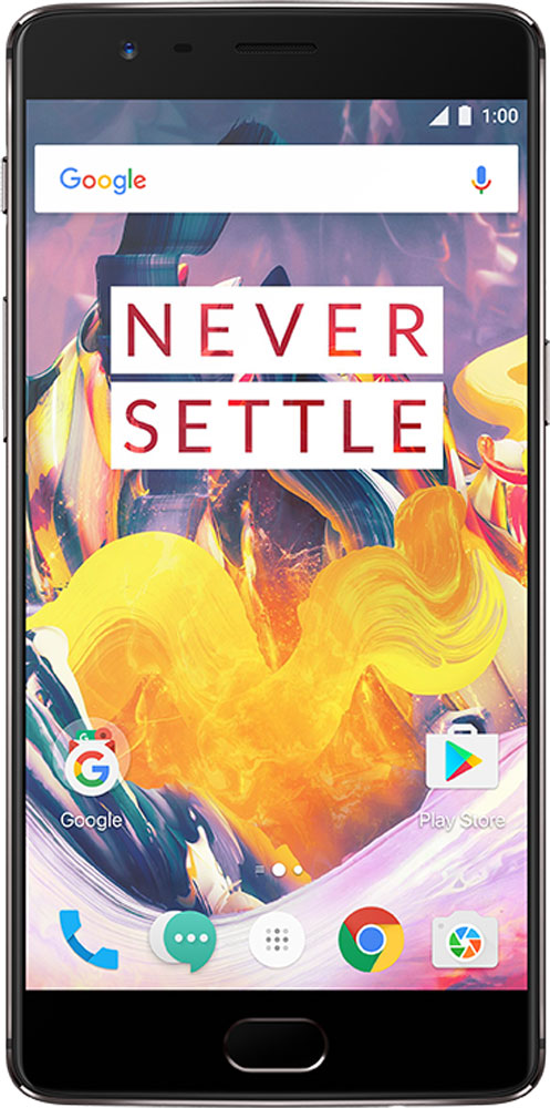 OnePlus 3T, Gunmetal (A3003)0101090209 OnePlus 3T, Gunmetal (A3003)0101090209OnePlus 3T является обновленной и улучшенной версией OnePlus 3. Благодаря процессору Qualcomm Snapdragon 821 устройство работает на 10% быстрее и экономит заряд на 5% лучше, чем его предшественник. OnePlus 3T работает под управлением собственной оболочки Oxygen OS 4.0, созданной на основе Android 7.0 Nougat. Емкость аккумулятора увеличена с 3000 до 3400 мАч.Отдельно стоит сказать о камере, благодаря которой OnePlus 3T может соперничать с флагманами самых известных брендов. Смартфон оснащен 16-мегаписельным сенсором Sony IMX298 и диафрагмой f2.0, кроме того в обновленной модели производитель улучшил работу оптической стабилизации (OIS) и обновил электронную (EIS) до версии 2.0.Неизменными остались следующие технические характеристики: диагональ дисплея (5,5 дюйма), объем оперативной памяти (6 ГБ) иподдержка технологии Dash Charge.Корпус сделан из авиационного алюминия, на котором не остаются отпечатки пальцев. OnePlus 3T доступен в двух вариантах расцветки: темно-серый Gunmetal и золотистый Soft Gold. Телефон сертифицирован EAC и имеет русифицированный интерфейс меню и Руководство пользователя.