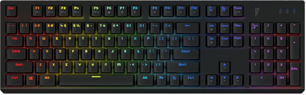Tesoro Gram Spectrum (Kailh Blue), Black игровая клавиатураTS-G11SFL Tesoro Gram Spectrum (Kailh Blue), Black игровая клавиатураTS-G11SFLGram Spectrum — это механическая клавиатура, оборудованная фирменными механическими переключателями от Tesoro – AGILE.Новые переключатели имеют уменьшенную высоту и длину хода по сравнению с переключателями стандартного размера. Однако, при всем этом, инженерам компании удалось сохранить основные характеристики полноразмерных кнопок – тактильные ощущения, скорость и точность срабатывания.Клавиатура Gram Spectrum имеет полноцветную RGB подсветку.В данной клавиатуре установлены переключатели AGILE Kailh Blue - выбор казуальных игроков и любителей активного общения. Чрезвычайно ускоряют набор текста. Имеют громкий щелчок и четкую отдачу.