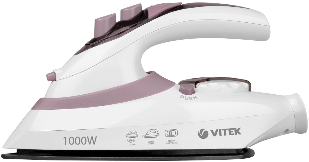 Vitek VT-1227 утюг дорожныйVT-1227(PK) Vitek VT-1227 утюг дорожныйVT-1227(PK)В дороге сохранить вещи идеально выглаженными невозможно. Именно поэтому в путешествие возьмите с собой компактный дорожный утюг Vitek VT-1227 PK. Данная модель идеальна для глажения любых вещей, ведь в ней есть функция как сухого, так и влажного глажения. При этом антипригарное покрытие подошвы бережно относится к тканям различных фактур, отлично скользя по ней и не образуя блеска. Данный утюг займет совсем немного места в вашем чемодане, а его легкая конструкция не станет препятствием для того, чтобы отказаться от такого нужного устройства на отдыхе. Утюг имеет достаточно большую мощность при своих малых габаритах.