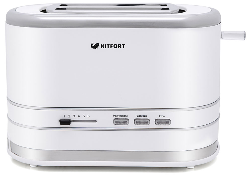 Kitfort КТ-2001-2, White тостерКТ-2001-2 Kitfort КТ-2001-2, White тостерКТ-2001-2Электрический тостер Kitfort КТ-2001 создан для тех, кто любит полакомиться ароматным и хрустящим горячим поджаренным хлебом. Особый вкус и цвет корочки тостов получаются такими благодаря карамелизации сахара, содержащегося в муке, при инфракрасном нагреве в процессе приготовления.Снизу расположен выдвижной поддон для крошек, поэтому чистить тостер просто и удобно. На дне есть отсек для смотки шнура.Тостер Kitfort КТ-2001 предназначен для приготовления тостов в домашних условиях и может применяться в квартирах, загородных домах, клиентами в гостиничных номерах, бытовых помещениях магазинов, офисов и т.п. для некоммерческой эксплуатации.