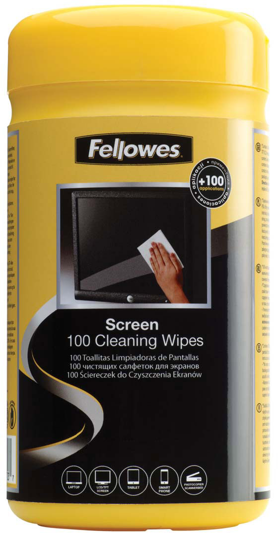Fellowes FS-99703 салфетки для экранов (100 шт)FS-99703 Fellowes FS-99703 салфетки для экранов (100 шт)FS-99703Салфетки для экранов FS-99703 позволяют быстро и качественно очистить любой тип экрана, а также стеклянные поверхности.Не оставляют разводов и пятен на экране.Не содержат спирта, дерматологически безопасны и антистатичны.Количество в тубе: 100шт.