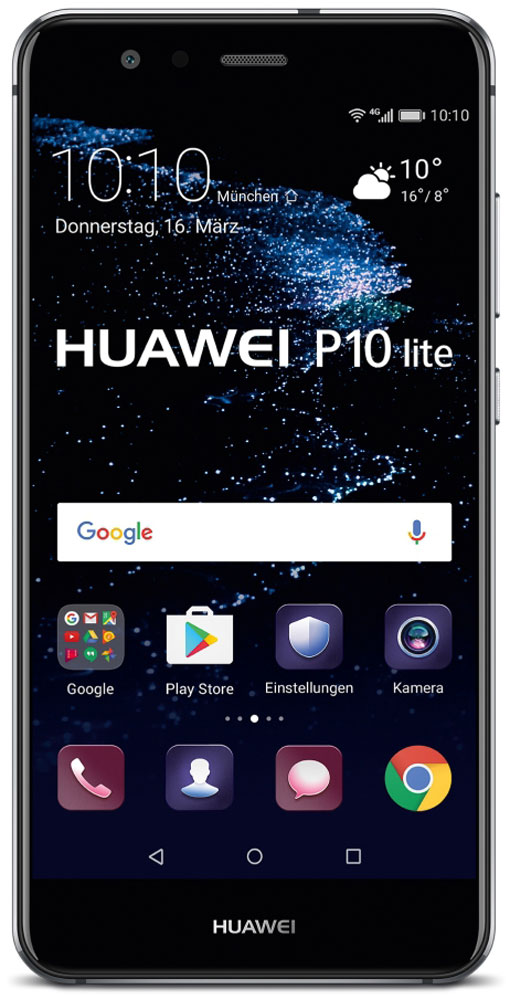 Huawei P10 Lite, Black51091LXL Huawei P10 Lite, Black51091LXLБлагодаря двойному 2.5D стеклу, металлическому корпусу с алмазной обработкой и лаконичной конструкции смартфон Huawei P10 Lite прекрасно выглядит и его приятно держать в руках.Стекло, покрывающее обе панели смартфона, гладкое и приятное на ощупь. Оно имеет седьмой уровень твердости по шкале Мооса, что делает смартфон прочным и устойчивым к царапинам и повреждениям. Водная гладь стала основой сапфирового синего цвета модели, а блестящая пленка толщиной 0,1 мм под задней стеклянной панелью напоминает водную рябь, которая меняется в зависимости от освещения.Благодаря процедуре ЧПУ алюминиево-магниевый корпус стал еще прочнее, красивее и долговечнее. А специальная процедура окисления придает смартфону яркость и предотвращает появление царапин.В результате керамической обработки боковые грани модели обретают рельефную отделку и в то же время гладкую поверхность, поэтому смартфон удобно держать в руках.Смартфон оснащен FHD-дисплеем с диагональю 5,2 дюйма, обеспечивающим широкую гамму RGB-цветов. С ним вы сможете запечатлеть всю красоту окружающего мира! В темное время суток снижается интенсивность свечения экрана, повышается комфорт для глаз.Аккумулятор емкостью 3000 мАч быстро заряжается и долго держит заряд. 10-минутной подзарядки хватает на 2 часа беспрерывного просмотра видео. Наличие сертификатов от 11 международных организаций, пятиуровневая система безопасности и технология быстрой зарядки дают вам возможность уверенно выполнять различные задачи с любой скоростью.Интеллектуальный аккумулятор с технологией Smart Power-Saving 5.0, которая продлевает время работы без подзарядки, снижает энергопотребление и оптимизирует использование приложений. Длительное время работы от аккумулятора позволяет дольше пользоваться любимыми приложениями.Процессор Kirin 658 сокращает энергопотребление и повышает производительность. Ультрасовременный пользовательский интерфейс EMUI 5.1 не только быстро работает, но также удобен в использовании и привлекателен внешне. А с помощью сканера отпечатков пальцев можно разблокировать за 0,3 секунды и таким образом быстро включить экран.Впервые фирменная технология Knuckle Sense доступна в серии lite. Делайте полноэкранные скриншоты, включайте запись видео или делитесь снятыми роликами c помощью простых жестов одного или двух пальцев.Нарисуйте букву S костяшкой пальца, чтобы сделать «вытянутый» снимок экрана: таким образом в кадр может поместиться вся статья или большой объект. Обмениваться материалами в социальных сетях теперь можно еще быстрее и проще.Благодаря новому режиму портретной съемки с технологией распознавания лиц фронтальная камера с разрешением 8 Мпикс позволяет делать красивые фотографии с естественным эффектом боке. Разрешение 12 Мпикс, размер пикселя 1,25 мкм и другие характеристики основной камеры смартфона создают профессиональные снимки.Смартфон сертифицирован EAC и имеет русифицированный интерфейс меню, а также Руководство пользователя.