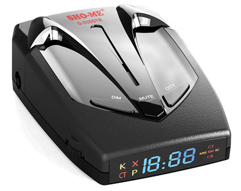 Sho-Me G-520 STR радар-детекторG-520 STR Sho-Me G-520 STR радар-детекторG-520 STRРадар-детектор нового поколения Sho-Me G-520 STR делает процесс вождения более комфортным, предупреждая о контроле скорости на участке. Актуальная прошивка обеспечивает наилучший баланс между чувствительностью и отсутствием ложных срабатываний, а с помощью GPS-приемника устройство оповещает о безрадарных комплексах и маломощных радарах. Регулярные обновления базы радаров и камер позволяют пользователю быть уверенным в получении самой актуальной информации.Уверенное детектирование всех актуальных диапазонов (К, Ultra K, X, Ultra X, Ка) и лазерных сигналовЗаблаговременное детектирование сигналов комплекса Стрелка (на расстоянии до 1,2 км)GPS-приемник, с помощью которого определяются безрадарные комплексы и маломощные радары, внесенные в базу камер прибора, среди них – Автодория, Робот и прочиеВозможность дополнения базы камер и внесения точек пользователя (POI) в память прибораУникальные функции, которые реализуются благодаря GPS-антенне: отслеживание скорости ТС и пройденной дистанции, часы, компас, отсечение ложных срабатываний при низких скоростяхВыбор уровня чувствительности (низкий, средний, высокий)Режимы Город/ТрассаВозможность отключения диапазоновАвтоматическое приглушение звукаИнформационный яркий LED дисплейГолосовое оповещениеЗапоминание настроекЭргономичный дизайн, корпус из высококачественного пластика