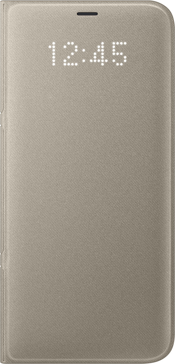 Samsung EF-NG955 LED-View чехол для Galaxy S8+, GoldEF-NG955PFEGRU Samsung EF-NG955 LED-View чехол для Galaxy S8+, GoldEF-NG955PFEGRUЧехол LED View Cover предназначен для флагмана от Samsung - Galaxy S8+. Верхняя крышка флип-кейса оснащена чувствительным сенсором, который реагирует на открытие/закрытие и нажатие кнопки питания. На передней панели чехла отображается текущая информация экрана - время, процент заряда, пропущенные вызовы и смс. Очередная фишка чехла - возможность отвечать на звонки, не открывая его, - просто проведите пальцем по панели, как по экрану. Чехол плотно прилегает к смартфону и предохраняет модель от падений и попадания пыли.