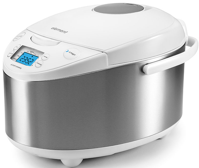 Element ElChef Eco Ceramic, White мультиваркаFWA04TW Element ElChef Eco Ceramic, White мультиваркаFWA04TWНовый продукт от компании Element – уникальная мультиварка ElChef Eco Ceramic, изготовленная по специальной технологии Organic technology, – настоящая находка для любителей здорового питания! Это первая мультиварка, чаша которой полностью изготовлена из керамики, а не просто имеет керамическое покрытие, как у других представленных на рынке приборов с керамическими чашами. В мультиварке ElChef Eco Ceramic даже крышка чаши керамическая, поэтому вместе они выглядят как настоящий горшочек и подходят для использования в духовом шкафу и на плите.Керамика испокон веков используется для изготовления посуды и потому, что этот материал обладает физическими свойствами, оптимально подходящими для приготовления пищи. Так, керамическая чаша ElChef Eco Ceramic нагревается медленно и равномерно, а специальная конструкция крышки обеспечивает активную циркуляцию пара внутри чаши. В результате получаются томленые блюда с нежнейшей консистенцией инасыщенным, выраженным вкусом.Эффект приготовления в русской печи – еще одно важнейшее преимущество мультиварки ElChef Eco Ceramic. В настоящей печи особые условия создаются благодаря сочетанию нескольких факторов. Это, во-первых, длительное приготовление при щадящих температурах, то есть без излишнего кипячения. Во-вторых, материал и форма посуды: горшок, как правило, используется глиняный, а сужение его горловины создает относительную герметичность. Все это обеспечивает бережное сохранение полезных свойств и ароматов ингредиентов, а главное – создает неповторимый вкус. Впрочем, повторить его все же возможно – в мультиварке ElChef Eco Ceramic. Для этого у нее все есть: керамическая чаша, высокая герметичность и специальные программы приготовления, при которых пища не подвергается агрессивной термической обработке.Десять здоровых программ позволяют готовить в мультиварке ElChef Eco Ceramic широкий ассортимент полезных и действительно вкусных блюд. Именно такое питание помогает не только легко похудеть, но и грамотно поддерживать вес. Благодаря безупречным антипригарным характеристикам чаши, готовить в ElChef Eco Ceramic можно без масла, то есть без лишних калорий. Всевозможные томленые каши, наваристые супы,витаминные напитки и даже полезные десерты теперь всегда на вашем столе.Разнообразить рацион молочными продуктами, причем вкусными и натуральными, позволяют такие программы как йогурт и топленое молоко. Топленое молоко – фирменное блюдо от мультиварки ElChef Eco Ceramic, ведь только в ней есть специальный режим для приготовления этого угощения. Молоко готовится шесть часов при температуре около 100°С, и в результате получается лакомство кремового цвета с характерным вкусом и ароматом, приготовленное в домашних условиях и без химических добавок!Дополнительные опции – отсрочка старта и поддержание тепла – позволяют более свободно распоряжаться своим временем. С помощью отсрочки старта мультиварку можно запрограммировать заранее, чтобы она начала приготовление тогда, когда вам нужно. Вы можете заниматься своими делами или вообще уйти из дома, а в это время обед начнет готовиться без вашего участия. Благодаря наличию режима поддержаниятепла (в течение 12 часов) мультиварка ElChef Eco Ceramic позаботится об уже готовом блюде, чтобы каждый член семьи мог его отведать горячим и в удобное время.Стильный дизайн мультиварки ElChef Eco Ceramic делает ее гармоничным элементом любого кухонного интерьера. Корпус прибора состоит из пластиковой части белогоцвета и металлического пояса. Такое сочетание цветов и фактур делает мультиварку ElChef Eco Ceramic благородным украшением любого интерьера.Интуитивно понятное управление осуществляется за счет удобных классических кнопок, внешне неотличимых от сенсорных и обеспечивающих легкость в обращении с мультиваркой. Цельное покрытие панели управления и отсутствие щелей вокруг кнопок облегчают уход за прибором. Четкие надписи на русском языке позволяют легко разобраться с функциями и быстро выбирать все нужные параметры перед использованием. Поэтому мультиварка ElChef Eco Ceramic – это прибор, которым с удовольствием сможет пользоваться каждый.ЖК-дисплей с приятной голубой подсветкой – яркий штрих в дизайне ElChef Eco Ceramic. На дисплее отображается текущее или оставшееся до окончания программы время и информация о выбранном режиме.Все необходимые аксессуары уже есть в комплекте ElChef Eco Ceramic. Вместе с прибором вы получаете мерную чашку объемом 180 мл, а также специальные лопатку и ложку для супа, которые не повреждают поверхность чаши. Никогда не расставаться с любимой помощницей поможет удобная ручка для переноски.Поддерживать чистоту прибора в первозданном виде не составляет труда. Крышка чаши снимается, так что ее можно легко помыть со всех сторон. Паровой клапан тоже съемный и легко чистится. Конденсат собирается в специальное углубление, которое удобно моется после использования прибора.Разнообразный выбор рецептов на любой вкус и случай вы найдете в фирменной кулинарной книге 111 лучших рецептов для мультиварок со всего мира. Она охватывает всю географию вкусов, от экзотики Марокко до традиционной русской кухни. Все рецепты адаптированы для двух типов мультиварок: ТЭНовых и индукционных, готовящих под давлением и без.
