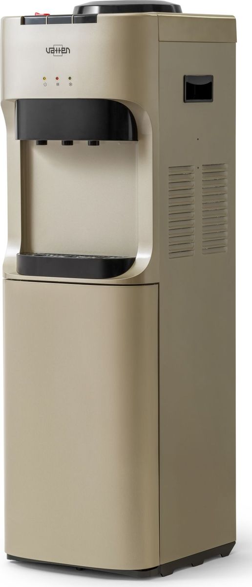 Vatten V45QE, Champagne кулер для воды5021 Vatten V45QE, Champagne кулер для воды5021Кулер VATTEN V45QEмощность нагрева 650 ВТ, охлаждения 70 вт. Произ-ть хол/гор- 0,6/6 л/часэлектронное охлаждение, три кнопки, (холодная, горячая, комнатная) напольный