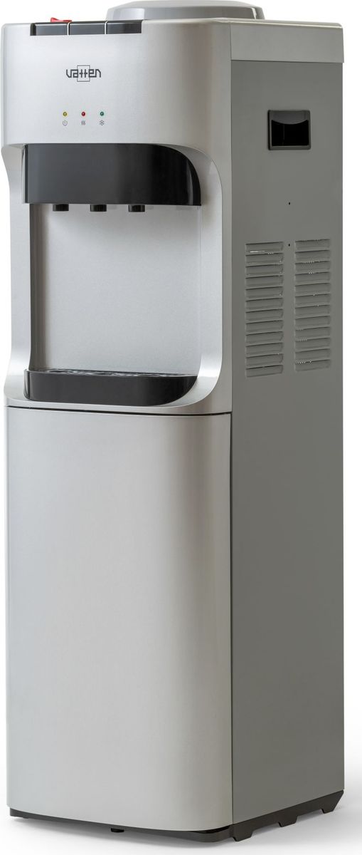 Vatten V45SE, Silver кулер для воды5019 Vatten V45SE, Silver кулер для воды5019Кулер VATTEN V45SEмощность нагрева 650 ВТ, охлаждения 70 вт. Произ-ть хол/гор- 0,6/6 л/часэлектронное охлаждение, три кнопки, (холодная, горячая, комнатная) напольный