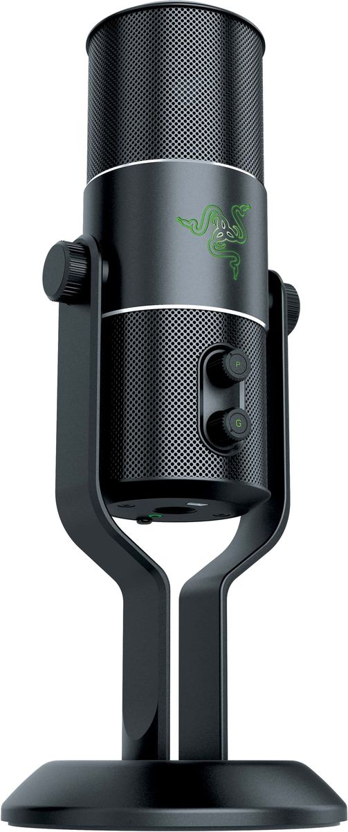 Razer Seiren USB микрофонRZ05-01270100-R3M1 Razer Seiren USB микрофонRZ05-01270100-R3M1Многофункциональный цифровой USB-микрофон с несколькими диаграммами направленности, с возможностью записи профессионального студийного качества, с поддержкой Plug&Play. Он полностью готов к работе.Микрофон с алюминиевой настольной подставкой, которая одновременно служит стабилизатором, легко устанавливается на домашнем или студийном столе без всяких дополнительных креплений, что очень удобно и для записи, и для потоковой трансляции звука. Микрофон Razer Seiren обеспечивает несравненное качество работы, поэтому те, к кому обращена ваша запись, всегда получают идеально чистый звук. Этот цифровой микрофон предназначен удовлетворить самые строгие требования профессиональных артистов и музыкантов при студийной записи, но он остается простым в использовании для трансляции игровых стримов или для записи домашних роликов YouTube. Комплектация: Razer Seiren – элитный цифровой USB-микрофон, настольная подставка, кабель Mini-USB на USB, краткое руководство, важная информация об изделии.Дополнительные аксессуары (продаются отдельно): амортизационная опора для микрофона Razer Seiren и Razer Seiren Pro, поп-фильтр Razer для микрофона Seiren, кофр для микрофона Razer Carrying Case for Razer Seiren.