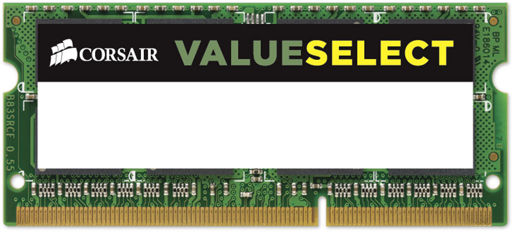 Corsair ValueSelect SO-DIMM DDR3L 4Gb 1600 МГц модуль оперативной памяти (CMSO4GX3M1C1600C11)CMSO4GX3M1C1600C11 Corsair ValueSelect SO-DIMM DDR3L 4Gb 1600 МГц модуль оперативной памяти (CMSO4GX3M1C1600C11)CMSO4GX3M1C1600C11Модуль памяти Corsair ValueSelect SO-DIMM DDR3L разработан для опережения отраслевых стандартов, чтобы гарантировать максимальную совместимость практически со всеми ноутбуками на Intel и AMD. Он собран из лучших компонентов и тщательно проверен для обеспечения стабильной и надежной работы.
