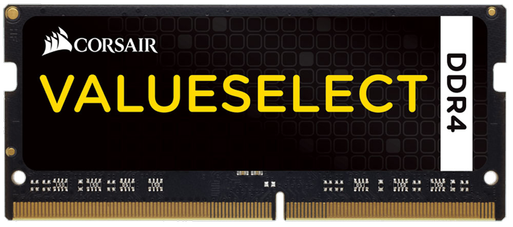 Corsair ValueSelect SO-DIMM DDR4 4Gb 2133 МГц модуль оперативной памяти (CMSO4GX4M1A2133C15)CMSO4GX4M1A2133C15 Corsair ValueSelect SO-DIMM DDR4 4Gb 2133 МГц модуль оперативной памяти (CMSO4GX4M1A2133C15)CMSO4GX4M1A2133C15Если вы используете свой ноутбук для тяжелых приложений, таких как фото- и видеоредакторы, то он должен иметь столько памяти, насколько это возможно. Добавление комплекта памяти Corsair ValueSelect DDR4 SODIMMпозволит вам работать в многозадачном режиме между несколькими программами одновременно, загружать и редактировать большие файлы без задержек.Модули памяти Corsair ValueSelect DDR4 SODIMM специально разработаны для ноутбуков, в которых установлены процессоры Intel Core i5/i7 шестого или седьмого поколения. Многие ноутбуки оснащены модулями памяти, которые не имеют возможности работать на максимальных частотах, которые поддерживают процессоры. С помощью комплекта высокопроизводительных модулей Corsair ValueSelect DDR4 SODIMM ваш ноутбук автоматически определит самую высокую частоту, которую поддерживает память для наилучшей работы.