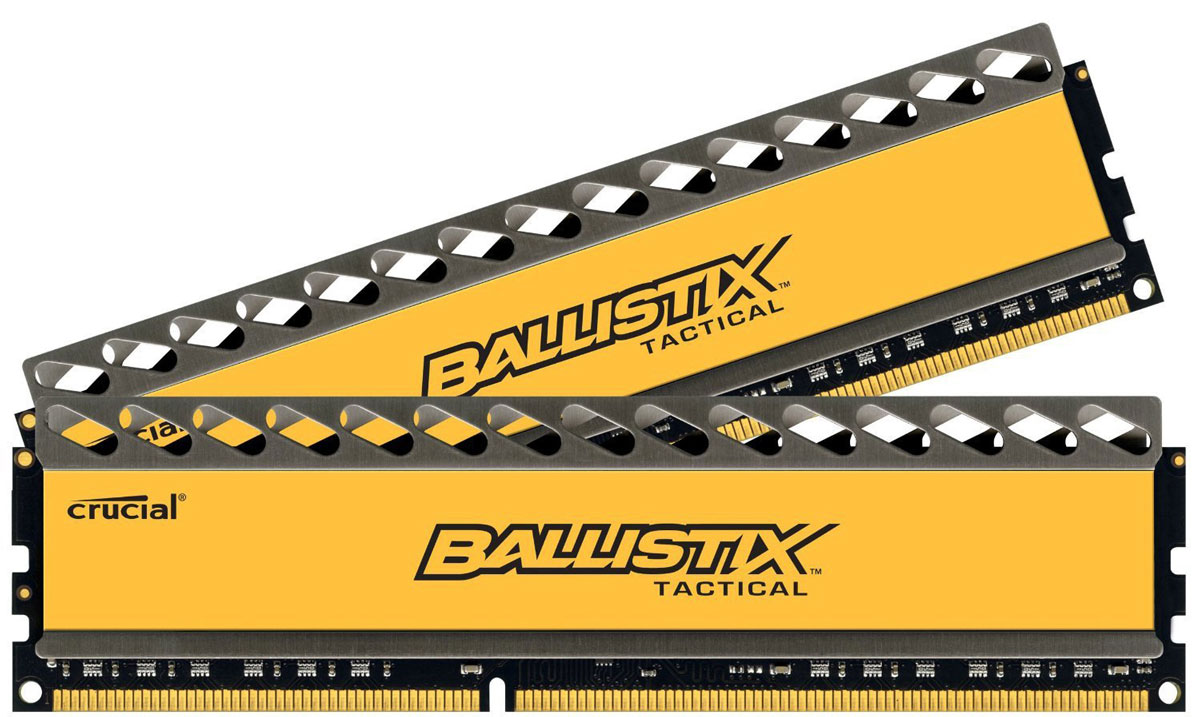 Crucial Ballistix Tactical DDR3 2x8Gb 1600 МГц комплект модулей оперативной памяти (BLT2CP8G3D1608DT1TX0CEU)BLT2CP8G3D1608DT1TX0CEU Crucial Ballistix Tactical DDR3 2x8Gb 1600 МГц комплект модулей оперативной памяти (BLT2CP8G3D1608DT1TX0CEU)BLT2CP8G3D1608DT1TX0CEUМодули оперативной памяти Crucial Ballistix Tactical типа DDR3 предоставляют качество работы, надежность и производительность, требуемую для современных компьютеров сегодня. Оснащены теплоотводом, выполненным из чистого алюминия, что ускоряет рассеяние тепла.Общий объем памяти составляет 16 ГБ, что позволит свободно работать со стандартными, офисными и профессиональными ресурсоемкими программами, а также современными требовательными играми. Работа осуществляется при тактовой частоте 1600 МГц и пропускной способности, достигающей до 12800 Мб/с, что гарантирует качественную синхронизацию и быструю передачу данных, а также возможность выполнения множества действий в единицу времени. Параметры тайминга 8-8-8-24 гарантируют быструю работу системы.