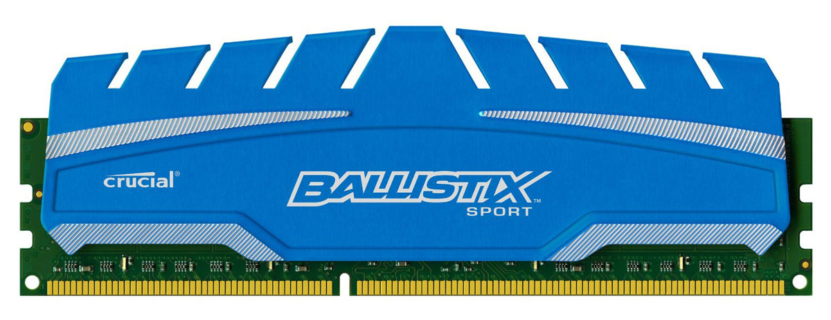 Crucial Ballistix Sport XT DDR3 4Gb 1866 МГц модуль оперативной памяти (BLS4G3D18ADS3CEU)BLS4G3D18ADS3CEU Crucial Ballistix Sport XT DDR3 4Gb 1866 МГц модуль оперативной памяти (BLS4G3D18ADS3CEU)BLS4G3D18ADS3CEUМодуль оперативной памяти Crucial Ballistix Sport XT типа DDR3 предоставляет качество работы, надежность и производительность, требуемую для современных компьютеров сегодня. Оснащен теплоотводом, выполненным из чистого алюминия, что ускоряет рассеяние тепла.Модуль работает при тактовой частоте 1866 МГц и пропускной способности, достигающей до 14900 Мб/с, что гарантирует качественную синхронизацию и быструю передачу данных, а также возможность выполнения множества действий в единицу времени. Параметры тайминга 10-10-10-30 гарантируют быструю работу системы.