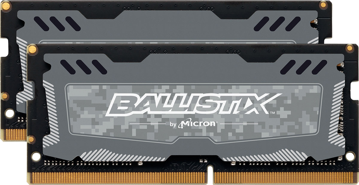 Crucial Ballistix Sport LT SO-DIMM DDR4 2x4Gb 2400 МГц комплект модулей оперативной памяти (BLS2C4G4S240FSD)BLS2C4G4S240FSD Crucial Ballistix Sport LT SO-DIMM DDR4 2x4Gb 2400 МГц комплект модулей оперативной памяти (BLS2C4G4S240FSD)BLS2C4G4S240FSDМодули оперативной памяти Crucial Ballistix Sport LT типа SO-DIMM DDR4 предоставляют качество работы, надежность и производительность, требуемую для современных ноутбуков сегодня. Оснащены теплоотводом, выполненным из чистого алюминия, что ускоряет рассеяние тепла. Благодаря низкому напряжению (1,2 В), снижается потребление энергии, что обеспечивает снижение нагрева и бесшумную работу ноутбука.Общий объем памяти составляет 8 ГБ, что позволит свободно работать со стандартными, офисными и профессиональными ресурсоемкими программами, а также современными требовательными играми. Работа модуля осуществляется при тактовой частоте 2400 МГц и пропускной способности, достигающей до 19200 Мб/с, что гарантирует качественную синхронизацию и быструю передачу данных, а также возможность выполнения множества действий в единицу времени. Тайминг CL-16 гарантирует быструю работу системы.