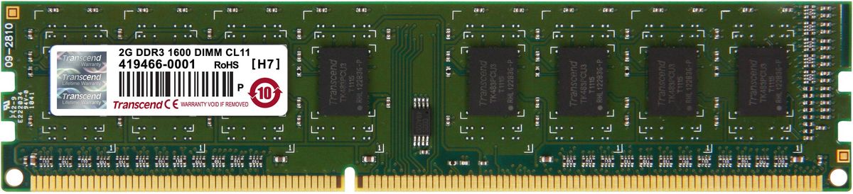Transcend JetRam DDR3 2GB 1600МГц модуль оперативной памяти (JM1600KLN-2G)JM1600KLN-2G Transcend JetRam DDR3 2GB 1600МГц модуль оперативной памяти (JM1600KLN-2G)JM1600KLN-2GМодуль памяти Transcend JetRam DDR3 построен с использованием чипов наивысшего качества DRAM от известных брендов и проходит тщательные испытания, чтобы гарантировать соответствие строгим требованиям Transcend к общему качеству и производительности. Небуферизованный модуль Transcend JetRam DDR3 является наиболее стабильным и надежным в отрасли, что также делает его экономичным решением для всех настольных компьютеров. Данный модуль емкостью 2 ГБ, спроектирован для работы на частоте 1600 МГц PC3-12800 при таймингах CL-11.