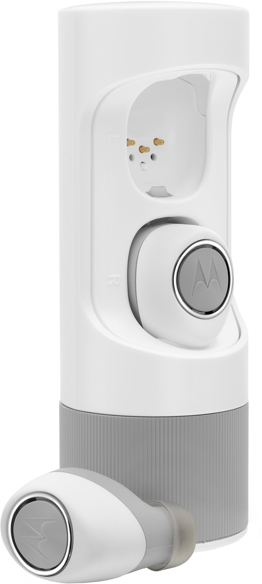Motorola Verve Ones ME, White bluetooth гарнитура00-00008279 Motorola Verve Ones ME, White bluetooth гарнитура00-00008279Беспроводная стерео гарнитура Bluetooth 4.1Инновационный стильный дизайн;3 часа работы от собственных батарей и 4,5 часов работы с дозарядкой от защитного Power-case; Встроенный микрофон для звонков;Приложение для iOS и Android;3 амбушюры для выбора идеальной посадки;Защитный Power-case.