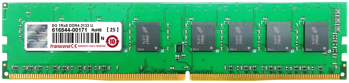 Transcend DDR4 DIMM 8GB 2133МГц модуль оперативной памяти (TS1GLH64V1B)TS1GLH64V1B Transcend DDR4 DIMM 8GB 2133МГц модуль оперативной памяти (TS1GLH64V1B)TS1GLH64V1BОперативная память Transcend типа DDR4 по сравнению с предшествующими типами модулей обладает рядом преимуществ. Модуль имеет пониженное напряжение 1,2 В, что позволяет уменьшить энергопотребление. Тактовая частота 2133 МГц обеспечивает качественную синхронизацию процессов и быструю передачу данных. Объем данной оперативной памяти составляет 8 ГБ, что несомненно удовлетворит потребности пользователей, которым нужна высокая производительность и стабильность системы.