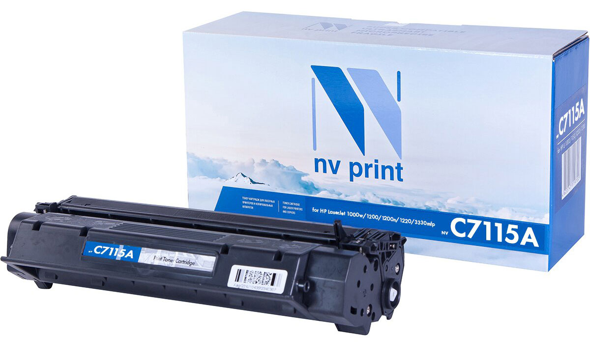 NV Print C7115A, Black тонер-картридж для HP LaserJet 1200/1200A/1200N/1220/3300/3320/3330/3380NV-C7115A NV Print C7115A, Black тонер-картридж для HP LaserJet 1200/1200A/1200N/1220/3300/3320/3330/3380NV-C7115AСовместимый лазерный картридж NV Print C7115A для печатающих устройств HP - это альтернатива приобретению оригинальных расходных материалов. При этом качество печати остается высоким. Картридж обеспечивает повышенную чёткость чёрного текста и плавность переходов оттенков серого цвета и полутонов, позволяет отображать мельчайшие детали изображения.Лазерные принтеры, копировальные аппараты и МФУ являются более выгодными в печати, чем струйные устройства, так как лазерных картриджей хватает на значительно большее количество отпечатков, чем обычных. Для печати в данном случае используются не чернила, а тонер.