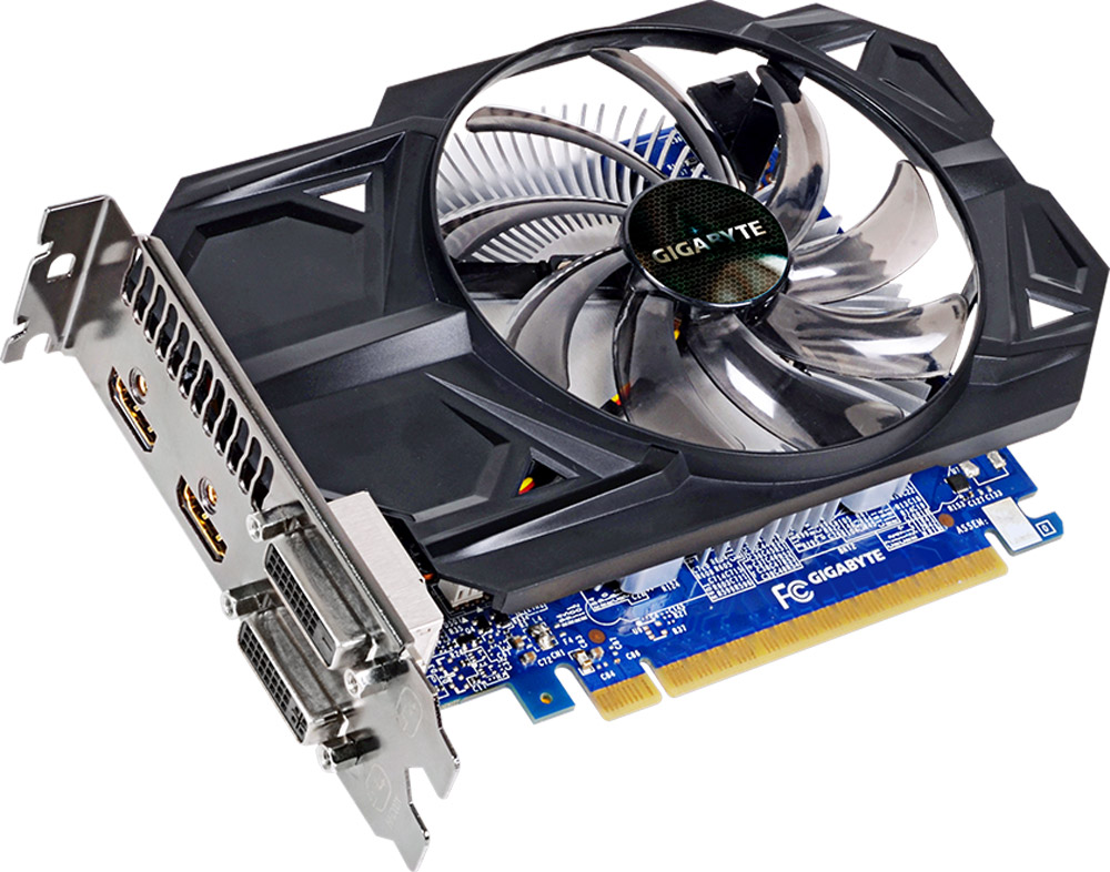 Gigabyte GeForce GTX 750 Ti OC 1GB видеокартаGV-N75TOC-1GI Gigabyte GeForce GTX 750 Ti OC 1GB видеокартаGV-N75TOC-1GIВидеокарта Gigabyte PCI-E GV-N75TOC-1GI NV GTX750Ti 1024Mb 128b GDDR5 1033/5400 DVIx1/HDMIx2/HDCP Re