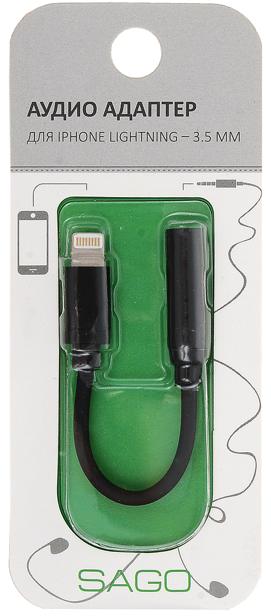 SAGO SG-i7AD35-BL, Black адаптер для iPhone 7SG-i7AD35-BL SAGO SG-i7AD35-BL, Black адаптер для iPhone 7SG-i7AD35-BLSAGO SG-i7AD35-BL - адаптер, который преобразовывает обычные аналоговые наушники в цифровые. Работает со всеми устройствами Apple с разъемами Lightning.