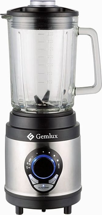 Gemlux GL-BL850G блендерGL-BL850G Gemlux GL-BL850G блендерGL-BL850GБлендер Gemlux GL-BL850Gнастольный, плавная регулировка скорости (14000-19000 об/мин) + 3 режима работы, 1 стеклянный стакан емкостью 1,8 л с крышкой и мерным колпачком, материал корпуса - нержавеющая сталь/пластмасса