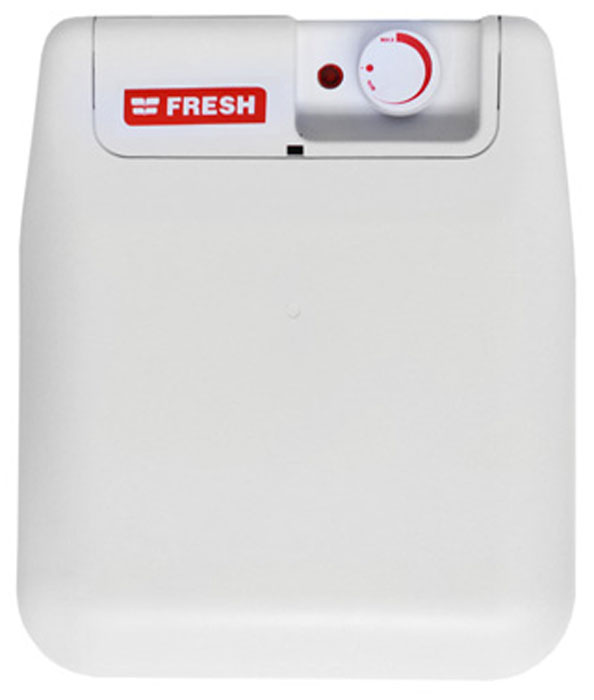 Fresh Small U/S/E 10LT водонагреватель накопительныйFresh SMALL U/S/E 10LT Fresh Small U/S/E 10LT водонагреватель накопительныйFresh SMALL U/S/E 10LTFresh Small U/S/E 10LT - накопительный водонагреватель компактного размера для крепления под мойкой со стеклокерамическим покрытием бака. Компактный плоский пластиковый корпус без острых углов идеально подходит для скрытого монтажа или для мест с малыми габаритами. Простота установки - отличительная черта данной модели. Нагреватель имеет внешний поворотный терморегулятор с функцией включения/выключения.ТЭН с тепловой и токовой защитойУвеличенная площадь нагревательного элементаДлина сетевого шнура: 1 мПатрубки вход/выход: 1/2 дюймаИзоляция: 21 ммВремя нагрева с 15°C до 60°C: 40 минВозвратно-предохранительный клапанРабочее давление: 0,5-8,5 атмСтальной внутренний бакВнутренний ТЭН: стальТип изоляции: Класс 1