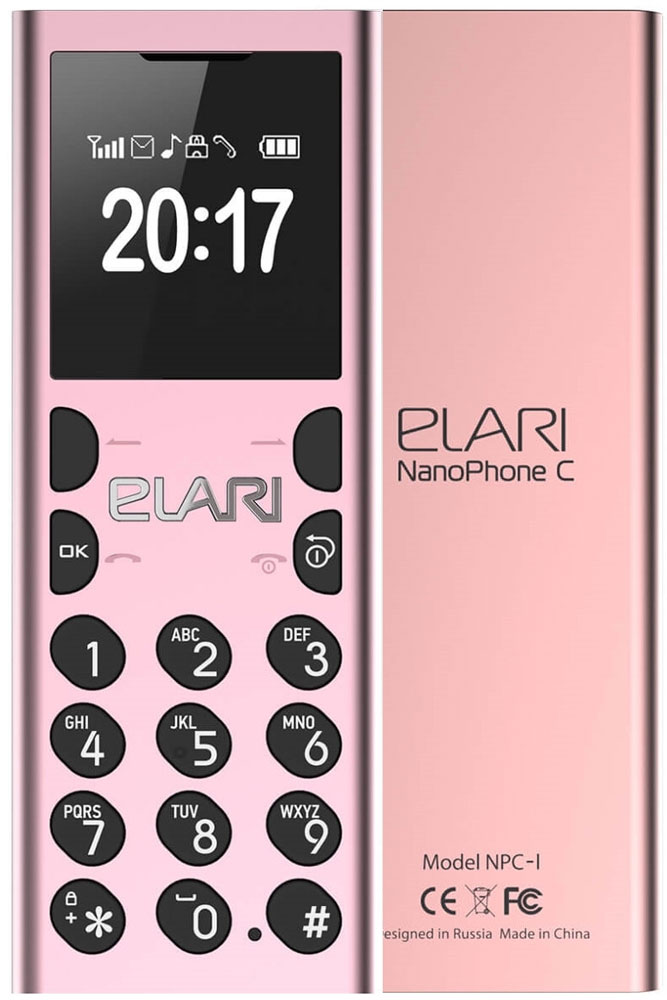 Elari NanoPhone C, PinkT035479 Elari NanoPhone C, PinkT035479Забудьте про информационный шум и наслаждайтесь моментами без соцсетей и мессенджеров, принимайте или делайте звонки через смартфон без облучения, развлекайте друзей смешным голосом по второму номеру, записывайте лекции и телефонные разговоры на карту microSD, слушайте музыку и FM-радио!С NanoPhone C вы больше не рискуете своим здоровьем – излучение от его Bluetooth-модуля существенно меньше, чем от модуля связи вашего смартфона.NanoPhone C настолько миниатюрен и легок, что его можно носить на шее как аксессуар, используя идущий в комплекте изящный ремешок.Для входящих или исходящих звонков вы можете включить забавный режим Волшебный голос. Он меняет ваш голос до неузнаваемости: разыгрывайте друзей, разговаривая с ними мужским басом, женским сопрано, или детским фальцетом!С NanoPhone C вы точно не заскучаете: в устройстве предусмотрен MP3-плеер с возможностью создания плейлистов, FM-радио и диктофон с функцией записи телефонных разговоров.Разговаривайте по громкой связи, слушайте музыку, радио, диктофонные записи через встроенный спикер, проводную (вкомплекте) или беспроводную гарнитуру либо колонку по Bluetooth.Вы можете назначить на рингтон Nano C любимую музыкальную композицию или любой другой MP3-файл. Выбор – за вами!Подключите к своему смартфону NanoPhone C по Bluetooth, получите полный доступ к телефонной книге своего основного мобильного устройства и используйте Nano C для общения – телефон-гарнитура без какой-либо дополнительной настройки увидит все ваши контакты.Можно пойти еще дальше – переставить в NanoPhone C свою основную SIM-карту, а смартфон оставить дома. В этом случае вы можете легко перенести до 1000 ваших контактов в память Nano C и, оставаясь на связи для звонков и SMS, получать удовольствие от реальной жизни.Вариант для самых требовательных: установите в NanoPhone C дополнительную SIM-карту, подключите его к своему смартфону по Bluetooth и наслаждайтесь свободой. Вы сами можете выбрать, какой номер использовать для исходящих вызовов, принимать звонки на оба номера и иметь доступ к телефонной книге с обоих устройств.Телефон сертифицирован EAC и имеет русифицированную клавиатуру, меню и Руководство пользователя.