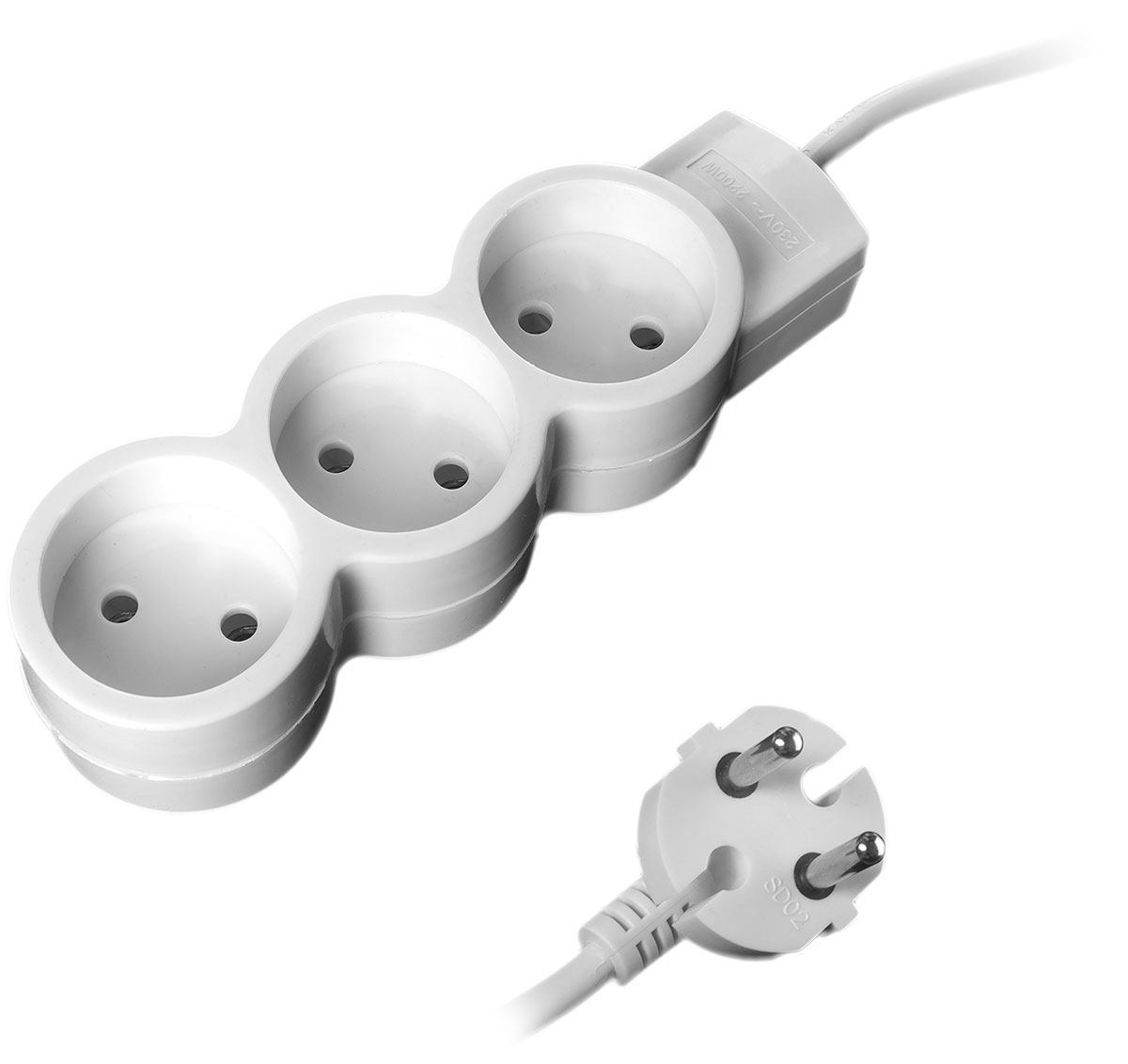 Удлинитель сетевой Duwi Quick Fix, 3 розетки, 3 м32002 1 Удлинитель сетевой Duwi Quick Fix, 3 розетки, 3 м32002 1Бытовой удлинитель без заземляющего контакта на 3 розетки предназначен для подключения различных электроприборов в местах, расположенных на значительном расстоянии от стационарных розеток. Длина шнура 3 м. Удлинитель изготовлен из высококачественных материалов по европейским стандартам. Использовать только в помещении при температуре от 1 до 35 градусов. Питающий провод 2G х 0.75. В комплект входит удобный пластиковый бокс для крепления удлинителя к стене.Назначение:Предназначен для использования в быту, офисе, загородном доме, при благоустройстве помещений, производстве строительно-монтажных работ, для подключения электрических приборов различного назначения (инструменты, бытовая техника, механизмы, и т.п.) к электрической сети переменного тока напряжением до 230 В номинальной частоты 50 Гц общей мощностью не более 2200 Вт.Условия эксплуатации:Температура окружающей среды от +1°С до + 35°С при относительной влажности 80%.