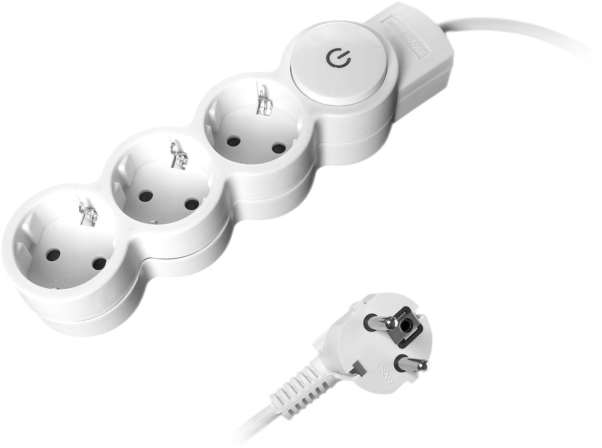 Удлинитель сетевой Duwi Quick Fix, с заземлением, с выключателем, 3 розетки, 3 м32008 3 Удлинитель сетевой Duwi Quick Fix, с заземлением, с выключателем, 3 розетки, 3 м32008 3Бытовой удлинитель на 3 розетки с заземляющим контактом, с защитными шторками и ножным кнопочным выключателем с подсветкой. Предназначен для подключения различных электроприборов в местах, расположенных на значительном расстоянии от стационарных розеток. Длина шнура 3м. Удлинитель изготовлен из высококачественных материалов по европейским стандартам. Использовать только в помещении при температуре от 1 до 35 градусов. Питающий провод 3G х 0.75. В комплект входит удобный пластиковый бокс для крепления удлинителя к стене.Назначение:Предназначен для использования в быту, офисе, загородном доме, при благоустройстве помещений, производстве строительно-монтажных работ, для подключения электрических приборов различного назначения (инструменты, бытовая техника, механизмы, и т.п.) к электрической сети переменного тока напряжением до 230 В номинальной частоты 50 Гц общей мощностью не более 2200 Вт.Условия эксплуатации:Температура окружающей среды от +1°С до + 35°С при относительной влажности 80%.
