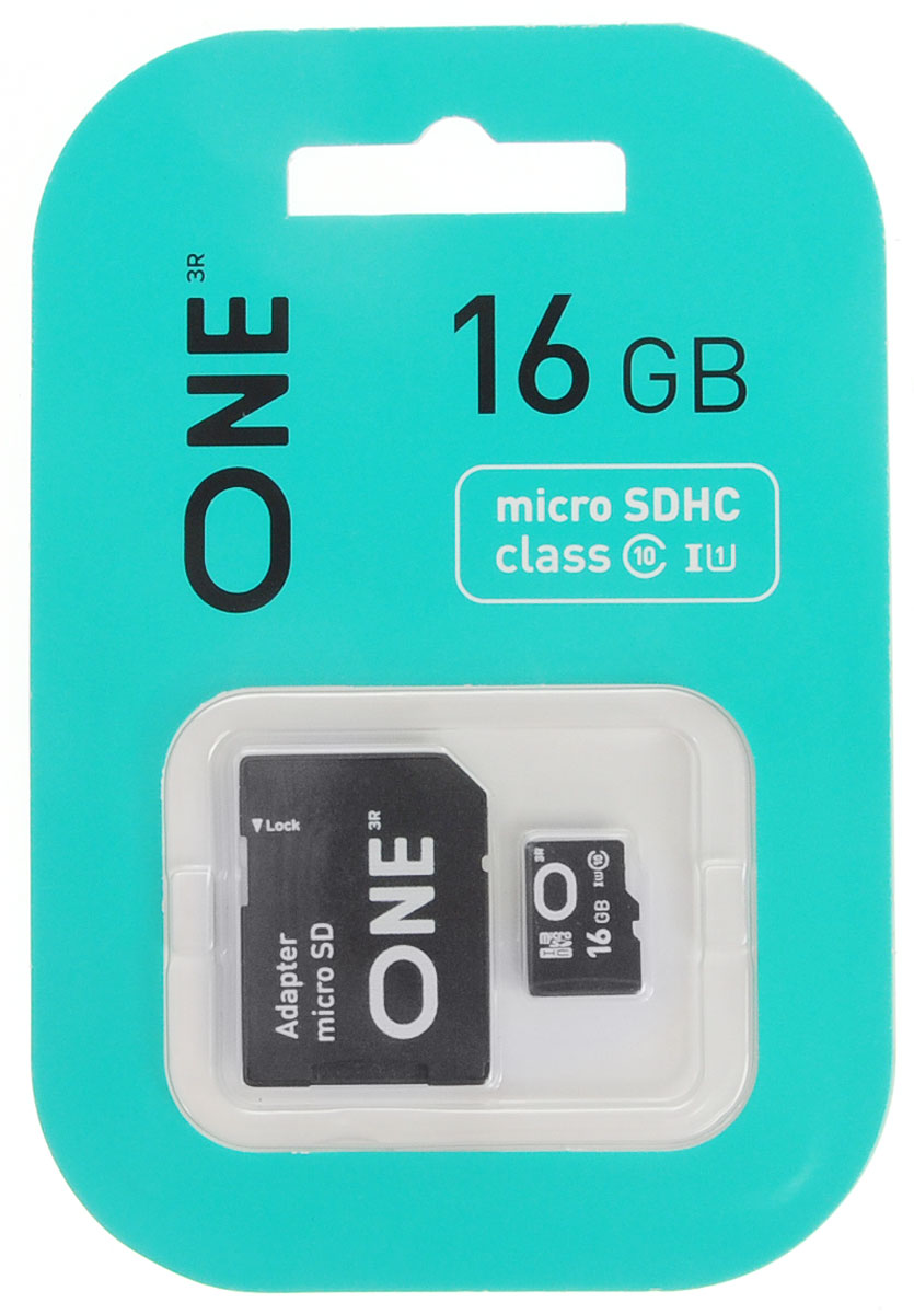 One microSDHC UHS-I Class 10 16GB карта памяти с адаптеромONE-USDH16GU1C10-RA One microSDHC UHS-I Class 10 16GB карта памяти с адаптеромONE-USDH16GU1C10-RAКарта памяти One microSDHC UHS-I Class 10 позволяет осуществлять расширение памяти цифровых плееров, цифровых фотоаппаратов и видеокамер, коммуникаторов, смартфонов, интернет планшетов и других совместимых устройств. Карты памяти One являются качественным решением для хранения и переноса различного рода информации, такой как музыкальный файлы, фотографии, электронные документы и другие важные для вас файлы. Внимание: перед оформлением заказа, убедитесь в поддержке вашим электронным устройством карт памяти данного объема.