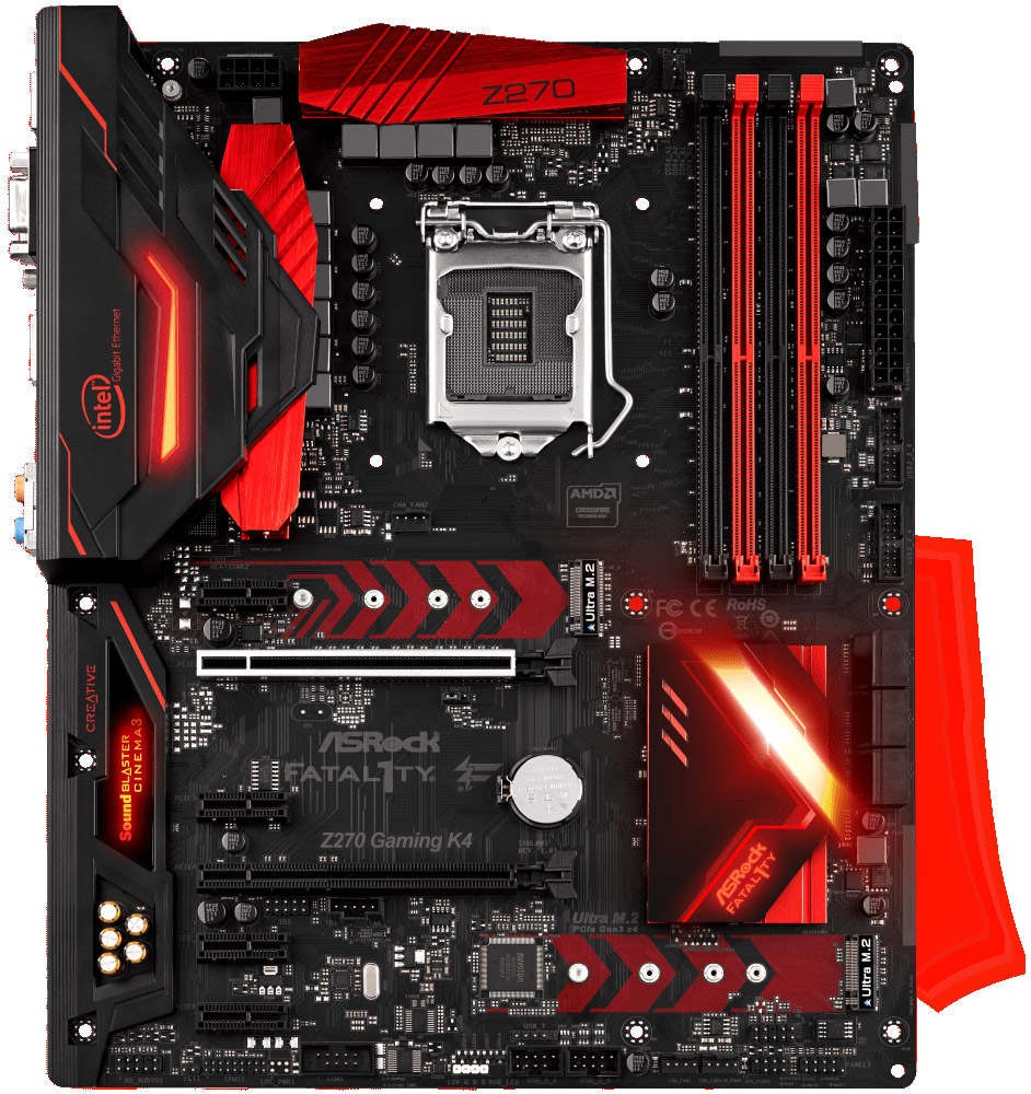 ASRock Fatal1ty Z270 Gaming K4 материнская платаZ270 GAMING K4 ASRock Fatal1ty Z270 Gaming K4 материнская платаZ270 GAMING K4Материнская плата Asrock Z270 GAMING K4 Soc-1151 Intel Z270 4xDDR4 ATX AC`97 8ch(7.1) GbLAN RAID+DVI