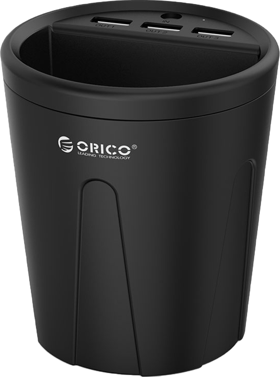 Orico UCH-C2, Black автомобильное ЗУORICO UCH-C2-BK Orico UCH-C2, Black автомобильное ЗУORICO UCH-C2-BKOrico UCH-C2 выполнен в форме стакана. Благодаря необычному дизайну Orico UCH-C2-BK, подключённые смартфоны и другие компактные устройства можно разместить внутри стакана. Зарядное устройство Orico UCH-C2 может самостоятельно определить тип подключённого устройства и подобрать оптимальное сочетание выходных характеристик для быстрой зарядки. Максимальное значение выходных напряжений составляют 5В, 2,4А. Этого хватит для зарядки любых современных смартфонов и планшетов. Корпус Orico UCH-C2 выполнен из экологически чистого, огнестойкого ABS-пластика, поэтому зарядному устройству не страшны высокие температуры и перегрев. Orico UCH-C2 защищён от коротких замыканий, высокой температуры, скачков напряжения, перегрузки и от других неприятностей. Контакты вилки для прикуривателя выполнены из высококачественного сплава, устойчивого к окислениями, ржавчине и другим воздействиям окружающей среды. А благодаря двум дополнительным пружинам, вилка будет плотно сидеть в разъёме. Orico UCH-C2 совместим со всеми моделями автомобилей с прикуривателями на 12В. Характеристики:Тип устройства: Автомобильное зарядное устройствоМатериал корпуса: ABS-пластикИсточник питания: Разъём для прикуривателя (12В)Выходы USB: USB Type AКоличество выходов USB: 3Intelligent IC: ДаЗащита от скачков напряжения: ДаЗащита от короткого замыкания: ДаЗащита от перегрева: ДаЗащита от перегрузки: ДаЗащита от излишней зарядки: ДаИндикатор питания: ДаЦвет ЧёрныйГабариты 99.5 x 86.5 x 69 мм.