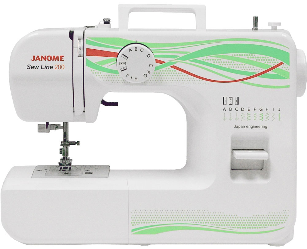 Janome Sew Line 200 швейная машинаSew Line 200 Janome Sew Line 200 швейная машинаSew Line 200Легкая в использовании электромеханическая швейная машина Janome Sew Line 200 идеально подходит как для начинающих, так и для более опытных пользователей. Эргономичный дизайн, приятное исполнение, наличие всех необходимых для шитья операций - основные достоинства этой модели. Janome Sew Line 200 великолепно работает с разными видами тканей.