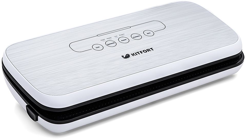 Kitfort КТ-1502-1 вакуумный упаковщикКТ-1502-1 Kitfort КТ-1502-1 вакуумный упаковщикКТ-1502-1Вакууматор Kitfort КТ-1502 современный прибор, призванный увеличить сроки хранения пищевых продуктов. Продукты, упакованные под вакуумом, сохраняют свежесть и не портятся существенно дольше по сравнению с обычными условиями хранения. Гораздо лучше хранятся овощи: меньше портятся, не сохнут, картошка и лук не прорастают. Зелень, упакованная в вакуумный контейнер, остается свежей и не вянет. Из мяса, рыбы и фарша, завакуумированных в пакеты, при хранении в морозильной камере не вымораживается влага, они не приобретают посторонних запахов. Технические характеристики:Напряжение: 220 В, 50 Гц Мощность: 110 Вт Создаваемое разряжение (максимум): 0,8 бар Длина шнура: 102 см Шланг для откачивания: 38 см Размер: 366 х 154 x 77 мм Комплектация: Вакууматор - 1 шт Вакуумные пакеты 20 х 30 см - 5 шт Рулон вакуумной пленки 20 х 200 см - 1 шт Шланг для откачивания вакуумных контейнеров - 1 шт Руководство по эксплуатации - 1 шт Гарантийный талон - 1 шт